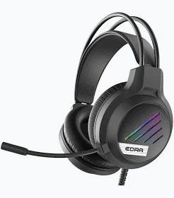 Tai Nghe Gaming E-DRA EH406 (Driver 50mm, USB 2.0, Micro Đa Hướng, LED Rainbow, Đen)
