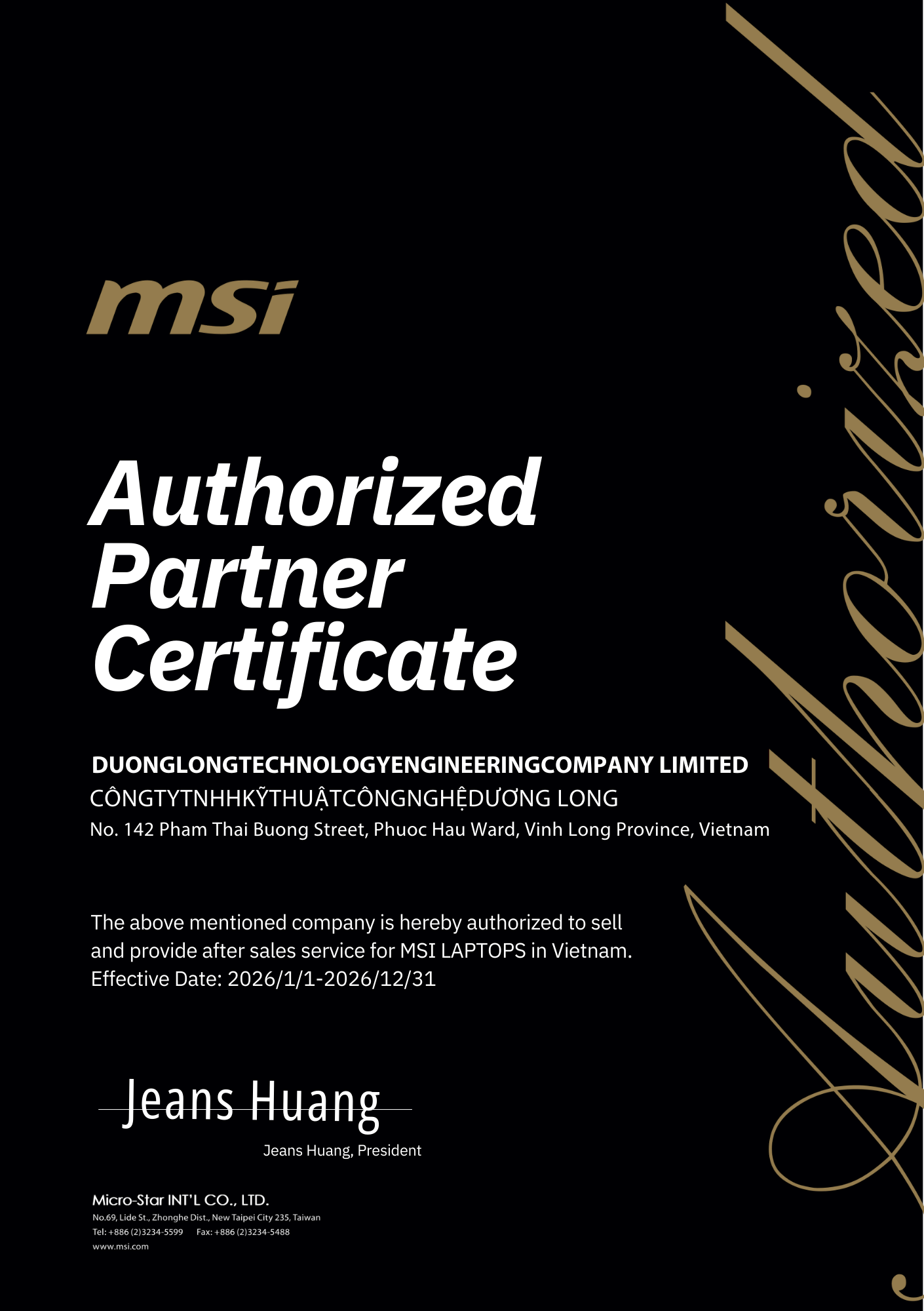 Chứng nhận MSI