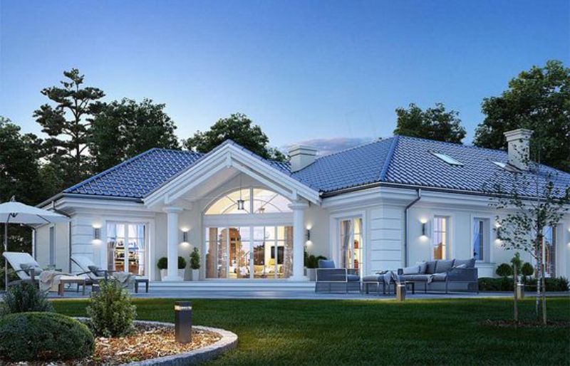 Tổng hợp các mẫu thiết kế biệt thự 1 tầng 4 phòng ngủ