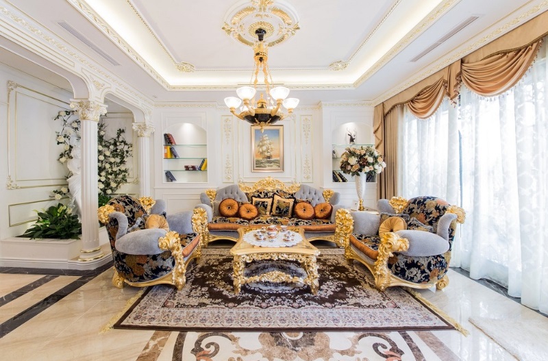 Thiết kế phòng khách biệt thự đẹp cuốn hút - Xem là ghiền