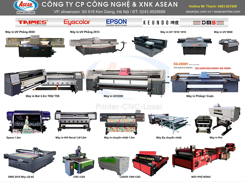 ASEAN là đại lý phân phối chính thức các sản phẩm máy in chuyển nhiệt của nhiều thương hiệu lớn