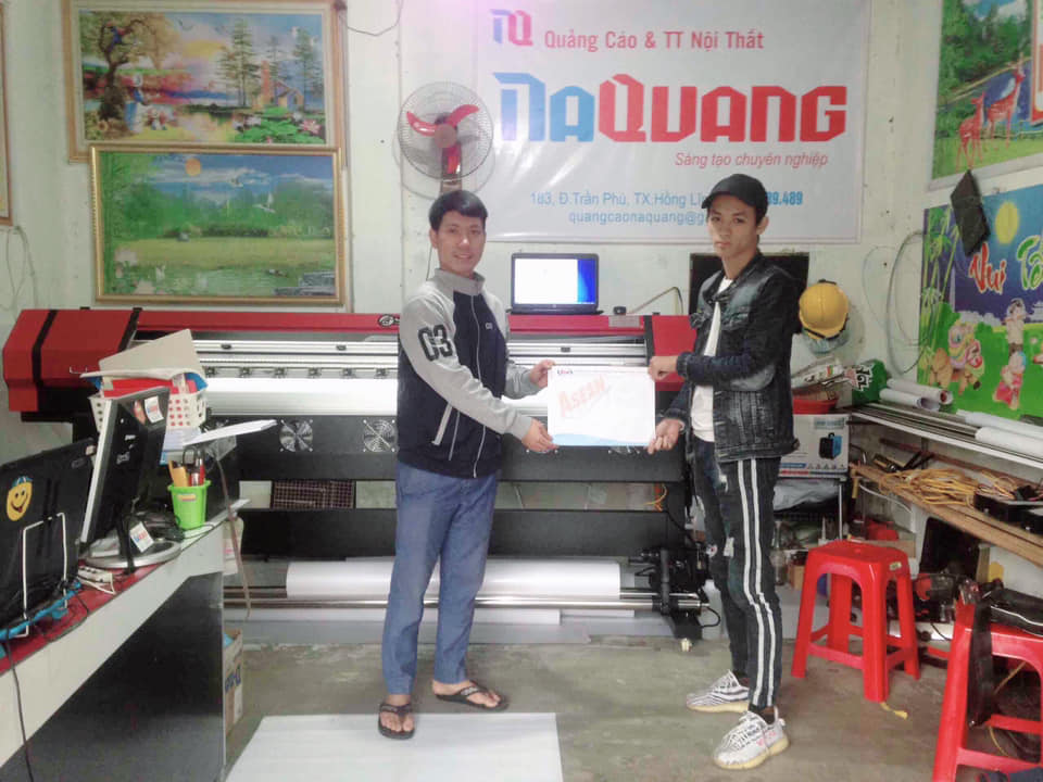 Bàn giao công nghệ máy in hifi cho quảng cáo & nội thất Na Quang tại Hồng Lĩnh - Hà Tĩnh