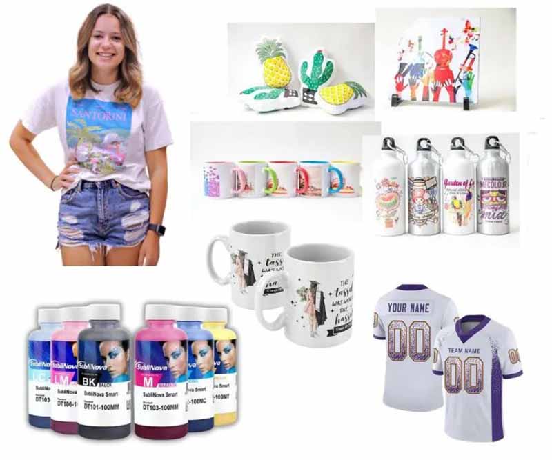 Mực in chuyển nhiệt Hàn Quốc được ứng dụng để in lên áo thun, ly sứ…