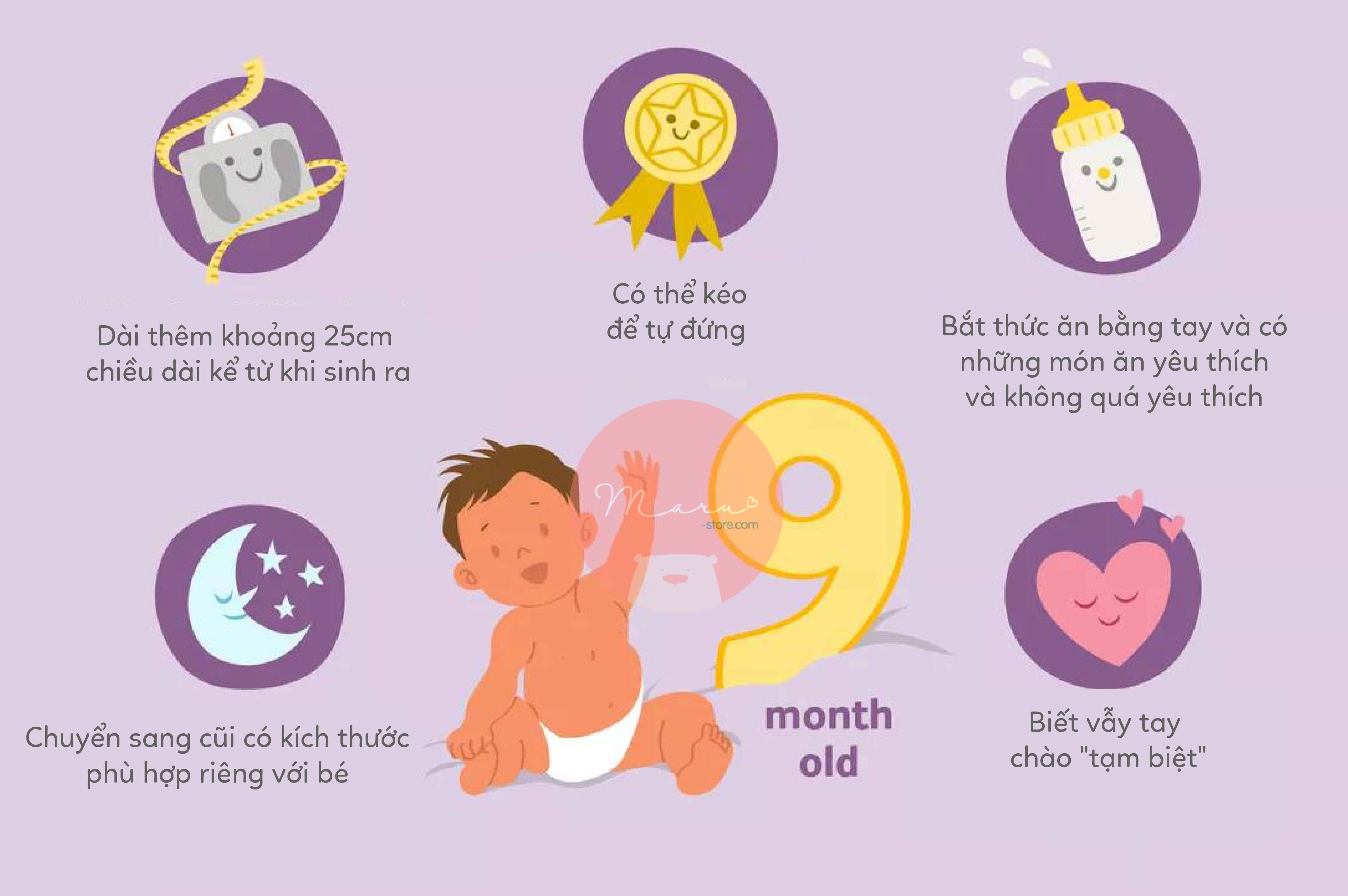 Sự phát triển của em bé 9 tháng tuổi