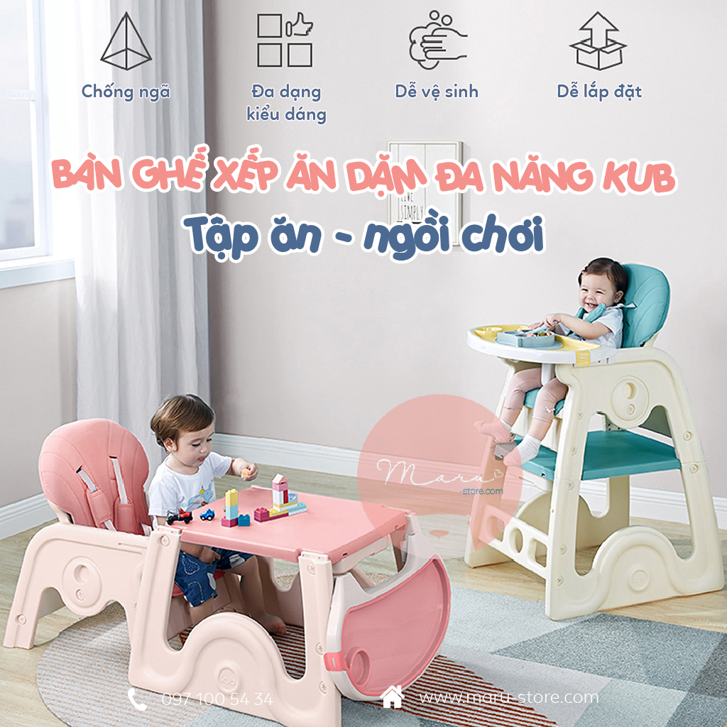 bộ bàn ghế cho bé ăn dặm có thể xếp được kUB