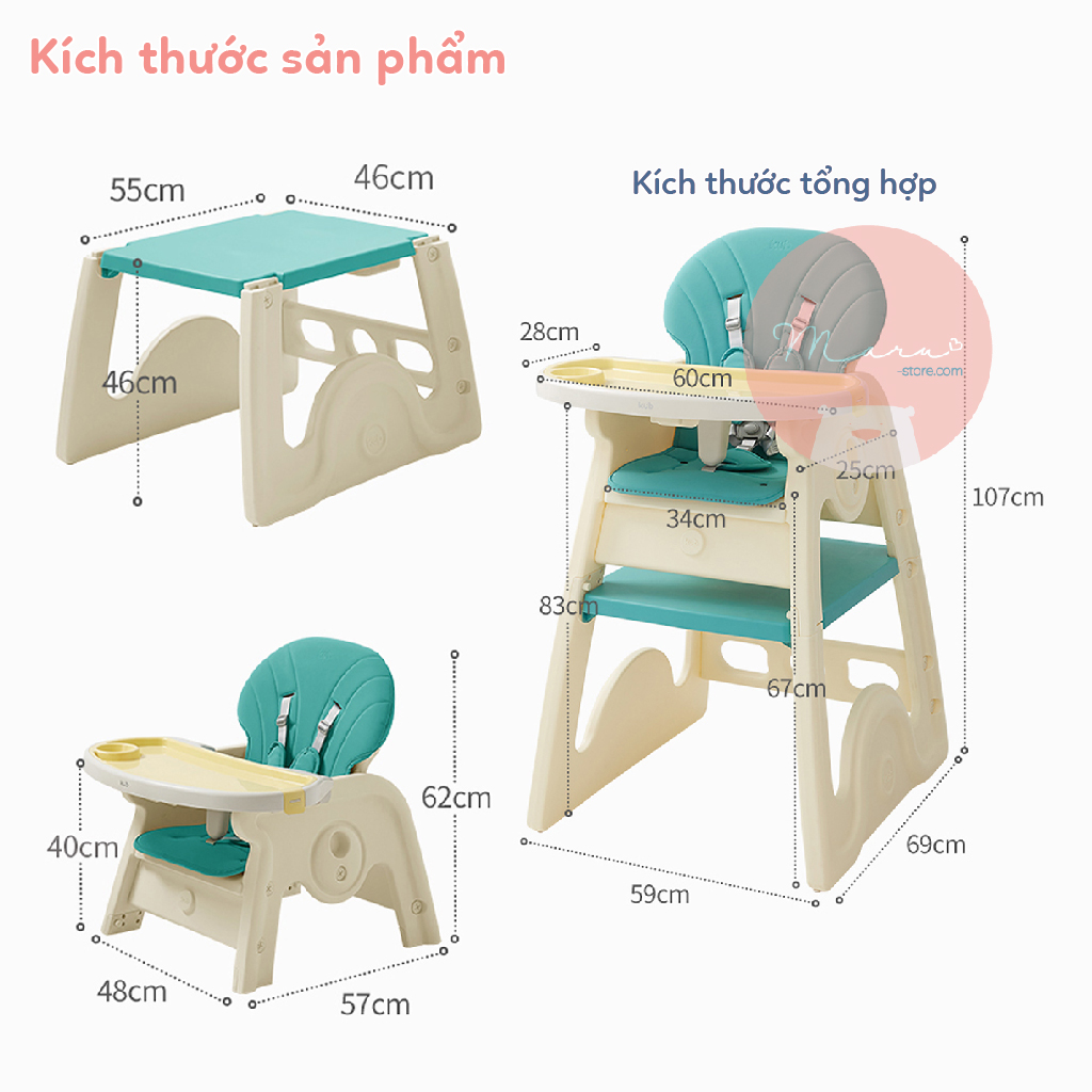 bàn ghế thông minh cho bé ăn dặm KUB