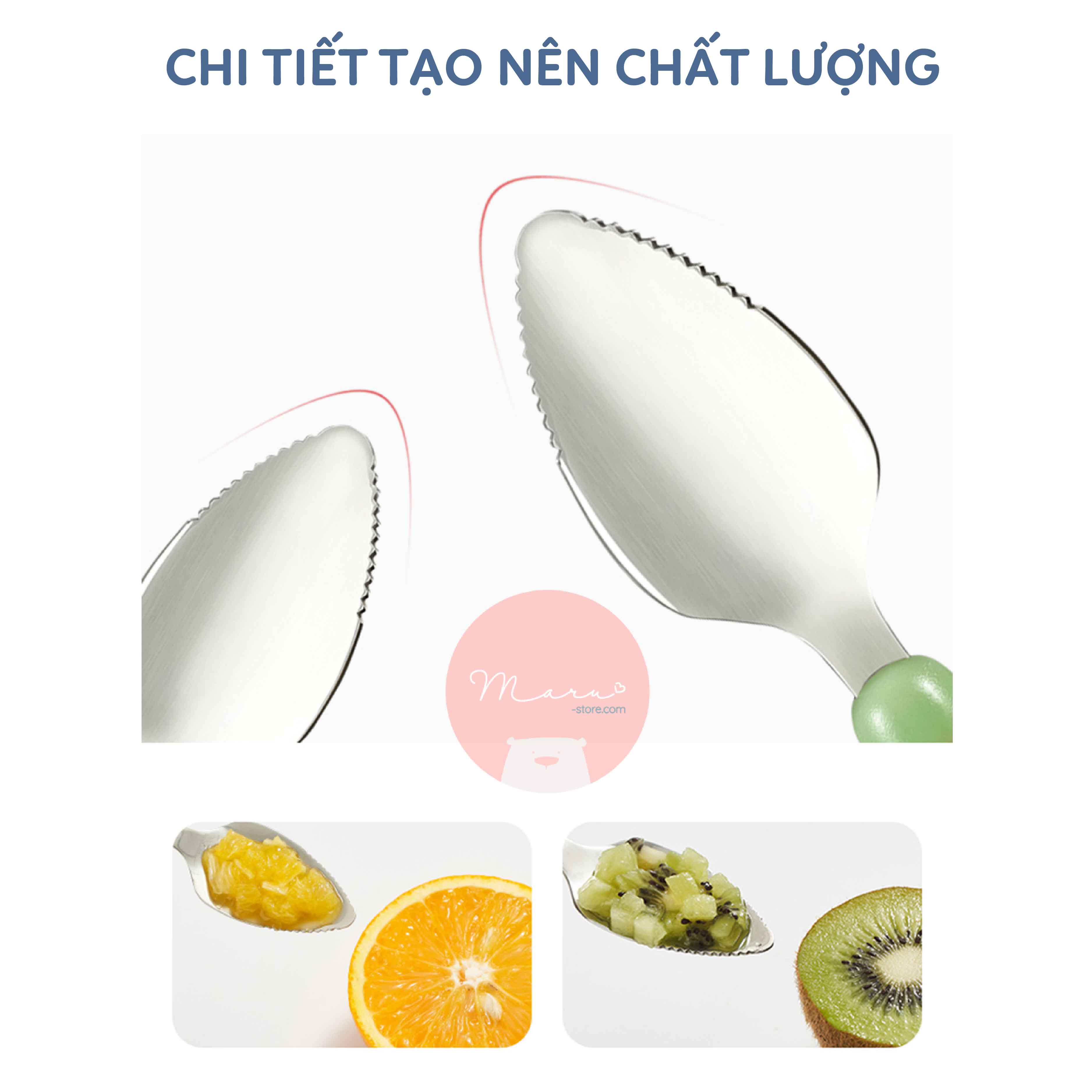 Muỗng mài trái cây 2 đầu SCOORNEST, , đồ dùng cho bé du lịch, bé đi chơi, sản phẩm chăm sóc trẻ em, đồ cho bé sơ sinh,  đồ dùng cho bé, tiện ích cho bé, tiện ích cho mẹ, chăm sóc bé dễ dàng    