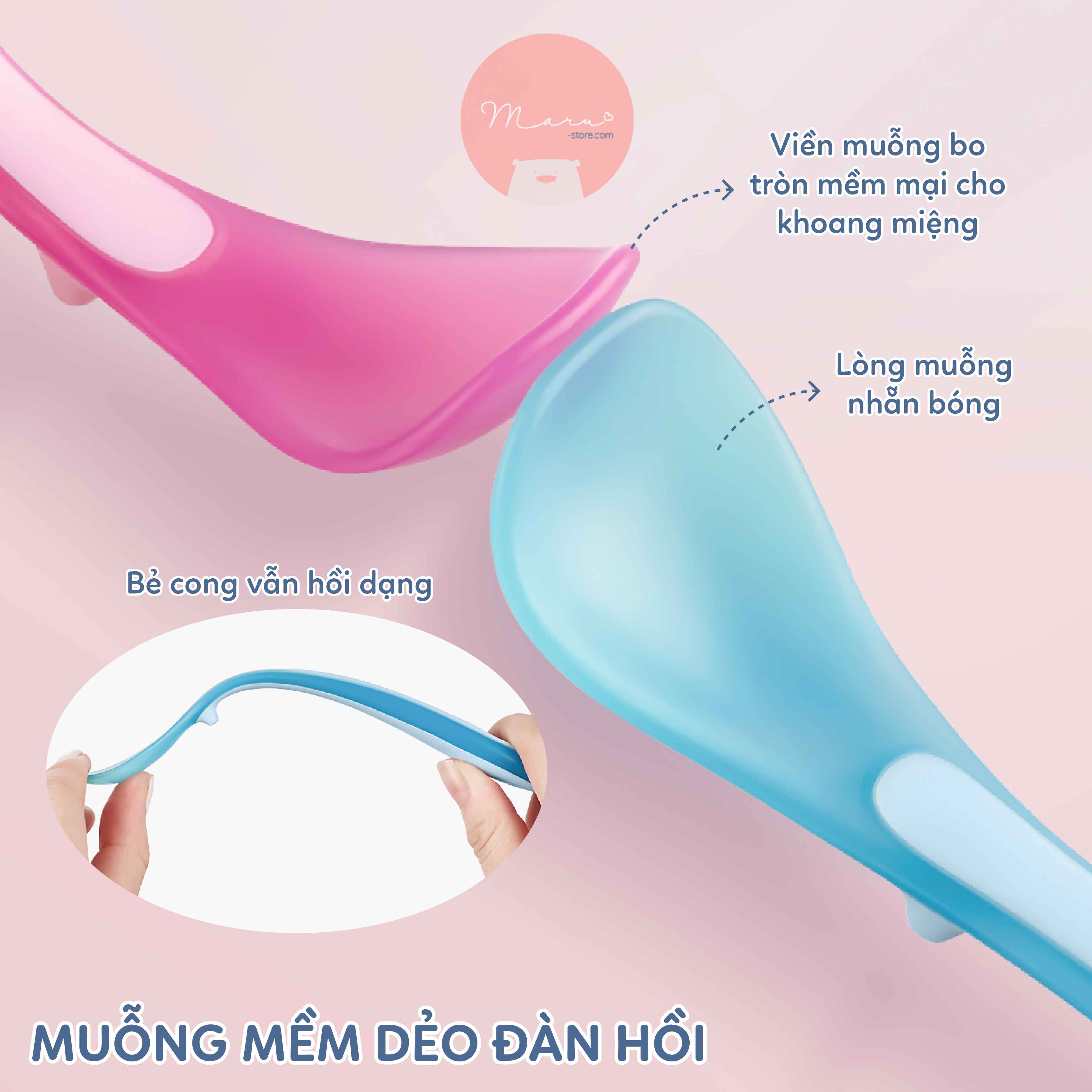 Set 3 muỗng báo nóng cho bé KUB cảm nhiệt chống bỏng, chống nóng