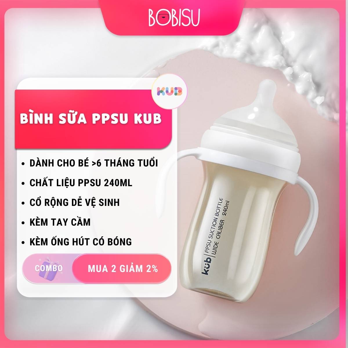 Bình sữa PPSU 240ml | KUB