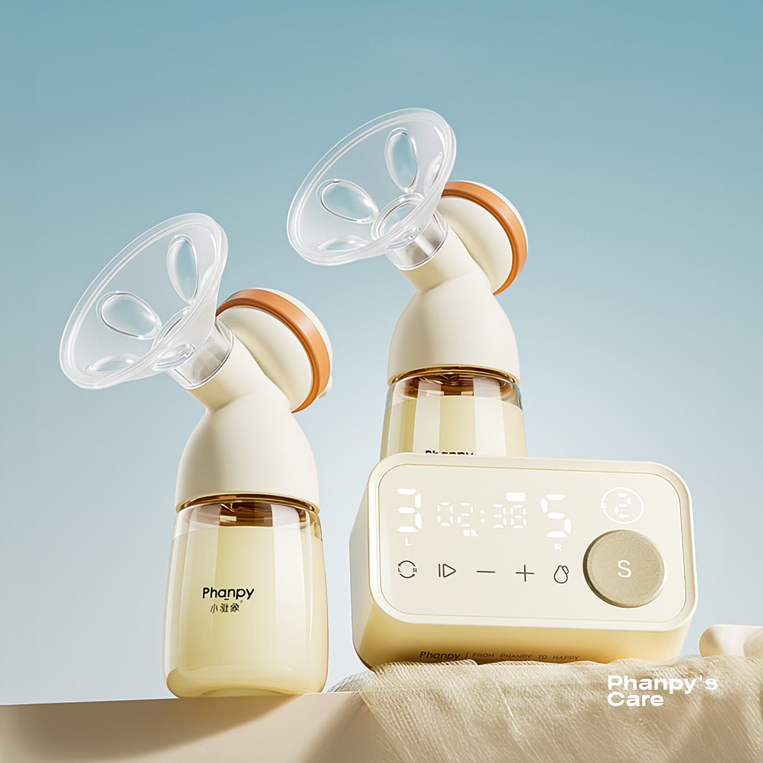PHANPY | Máy Hút Sữa Điện Đôi YICHANG Bản Nâng Cấp 2025, Pin 5000mAh, Dùng Bình PPSU 180ml Hoặc Cốc Rảnh Tay