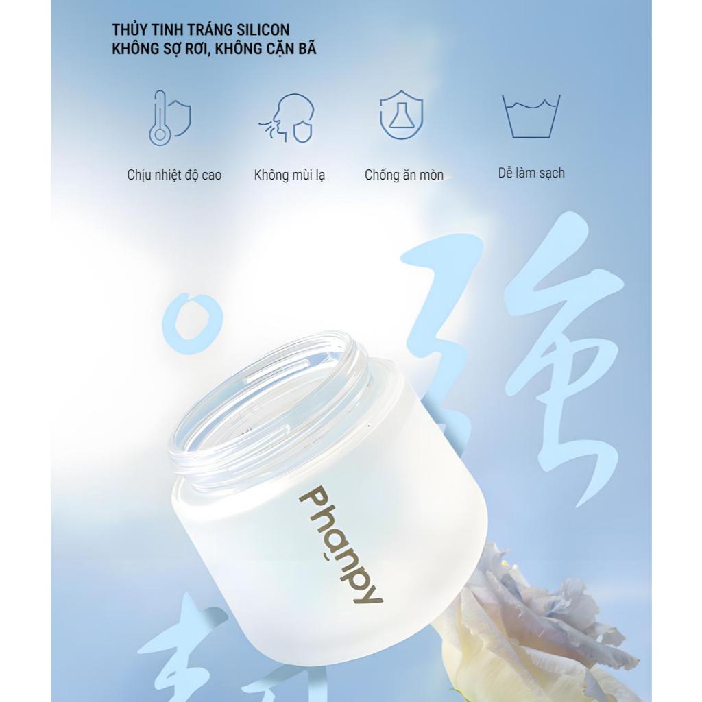 PHANPY | Bình Sữa Thủy Tinh Chống Đầy Hơi Bọc Silicone Dung Tích 160ml - 240ml