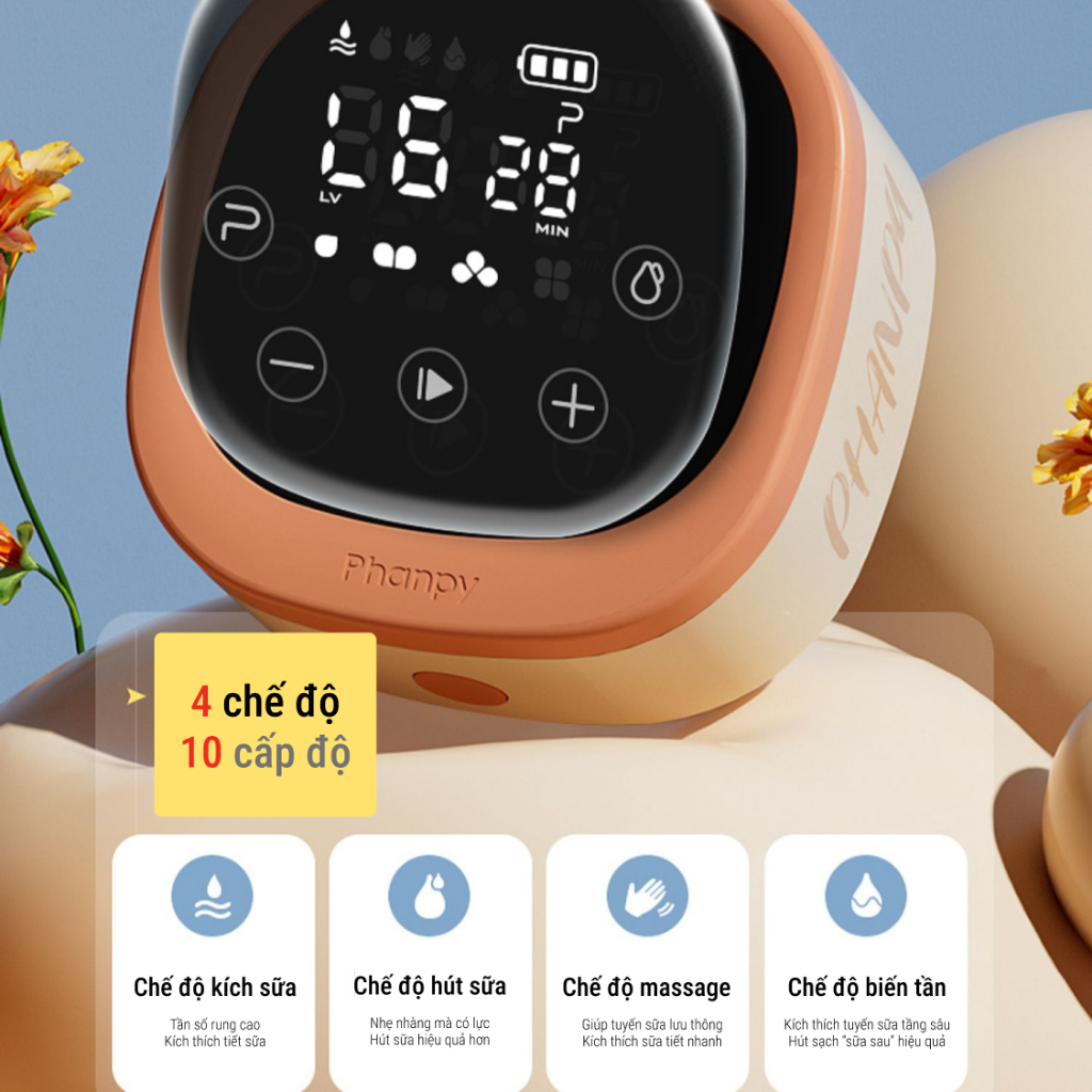 PHANPY | Máy Hút Sữa Điện Đôi Cải Tiến Yishu Gen3, Pin 2300mAh, Dùng Bình PPSU 180ml [Tặng Kèm Áo Ngực Rảnh  Tay]