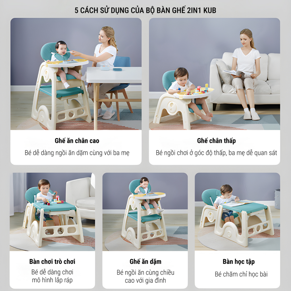 KUB | Bộ Bàn Ghế Xếp Gọn Đa Năng 2 Trong 1, Thiết Kế Thông Minh