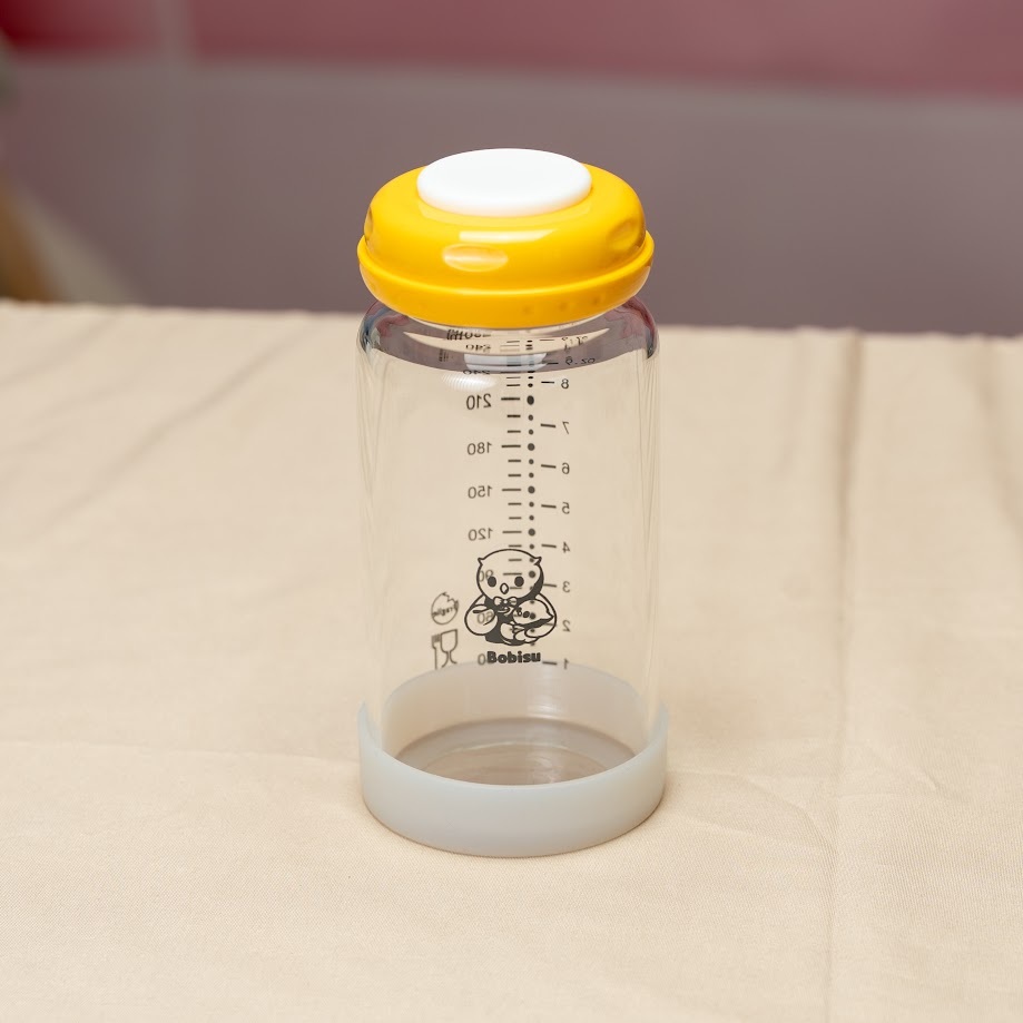 BOBISU | Bình Trữ Sữa Mẹ Cho Bé Làm Từ Thủy Tinh Cao Cấp Dung Tích 260ml [Mua 2 Bình Tặng Cổ Trắng, Ty, Nắp Đậy Ty]