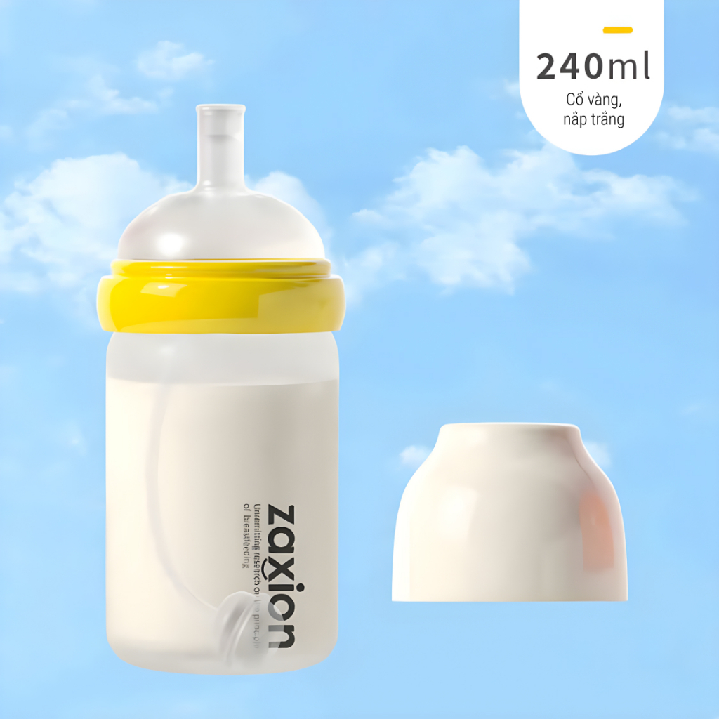 ZAXION | Bình Sữa Thủy Tinh Chống Đầy Hơi Bọc Silicone Dung Tích 80ml - 240ml