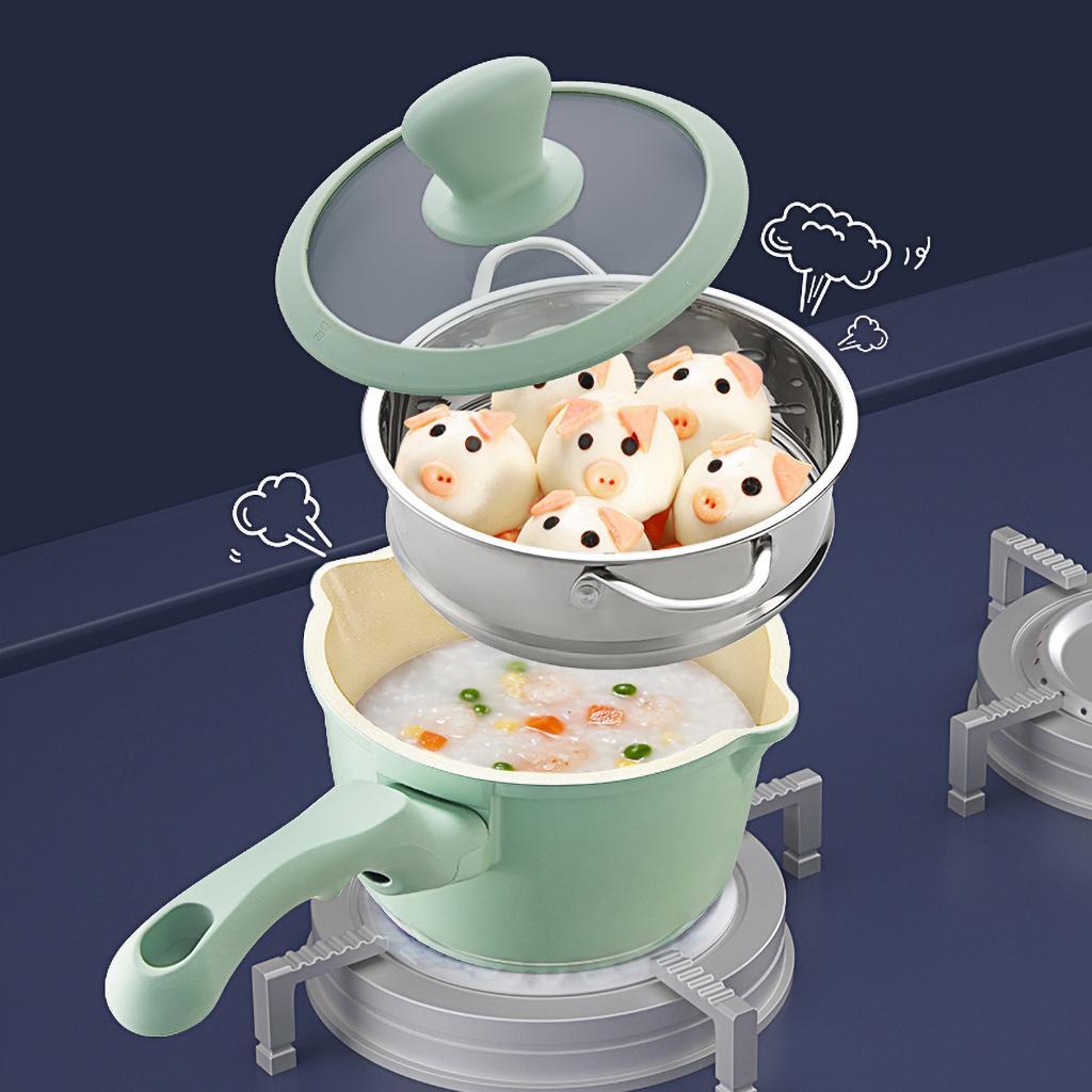 KUB | Bộ Nồi Và Chảo Chống Dính Vân Đá Maifan Cao Cấp [Tặng Khay Trữ Silicon KUB]