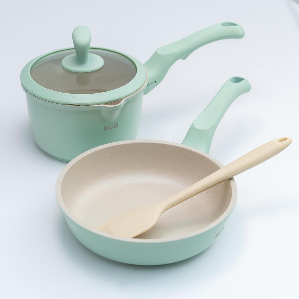 KUB | Bộ Nồi Và Chảo Chống Dính Vân Đá Maifan Cao Cấp [Tặng Khay Trữ Silicon KUB]