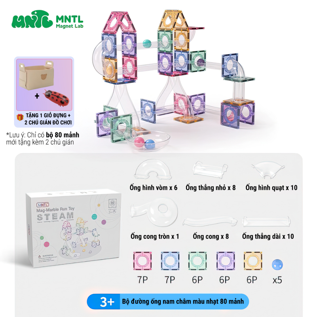 MNTL | Đồ Chơi Xếp Hình Nam Châm Kích Thích Sáng Tạo Cho Bé Bằng Nhựa ABS An Toàn