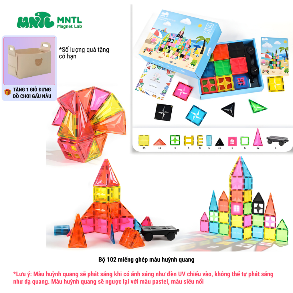 MNTL | Đồ Chơi Xếp Hình Nam Châm Kích Thích Sáng Tạo Cho Bé Bằng Nhựa ABS An Toàn