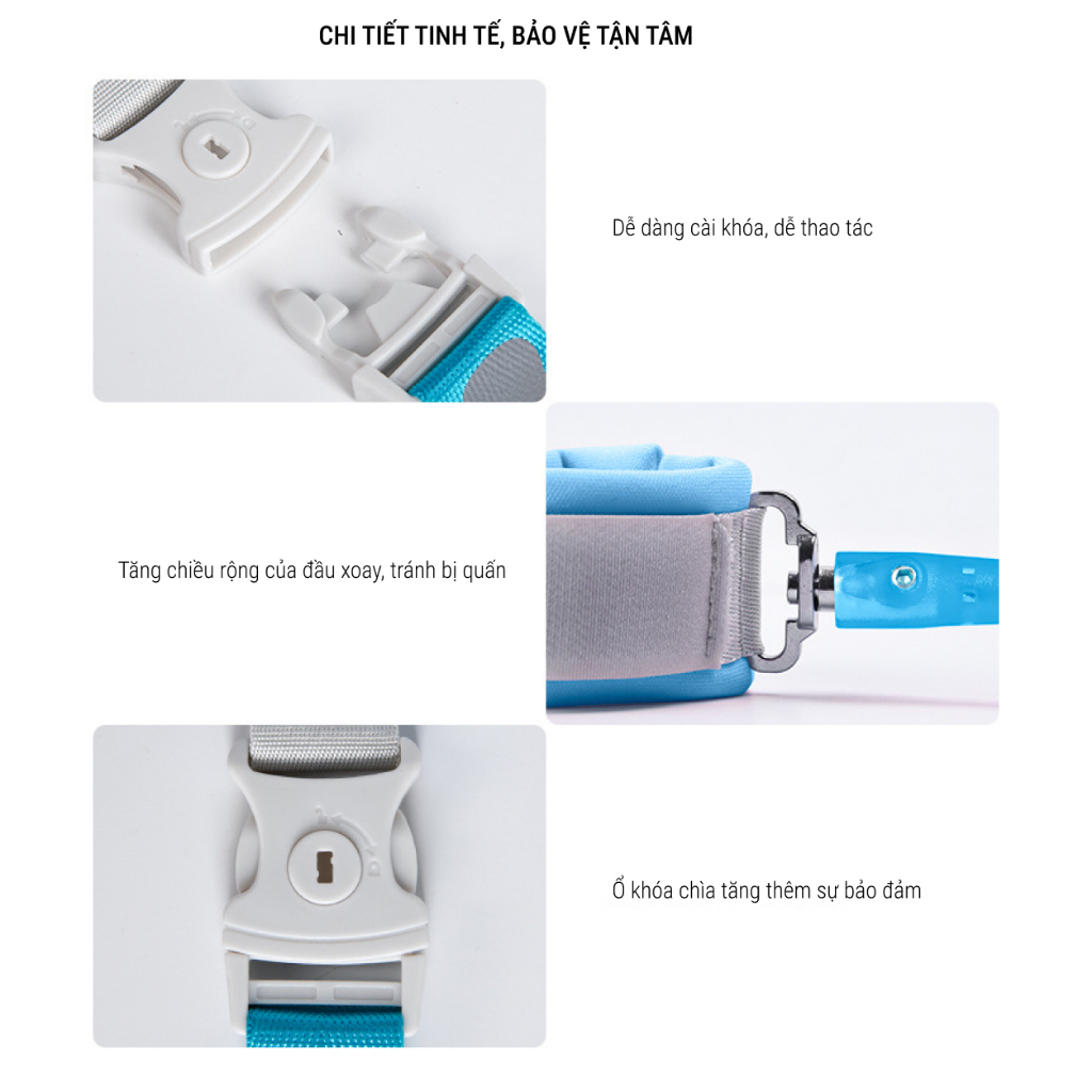 BABYCOUPE | Dây Dắt Trẻ Đi Dạo Chống Lạc, Chống Cắt 2 Trong 1 An Toàn Siêu Bền, Dây Dài 2.5M