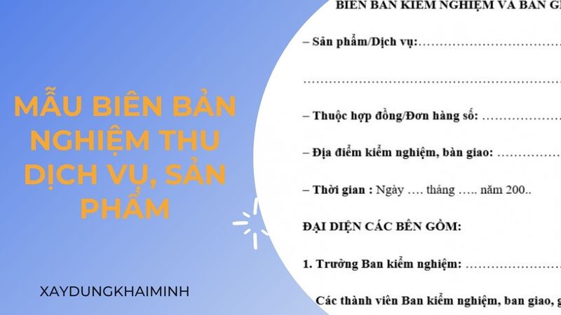 Mẫu biên bản nghiệm thu dịch vụ, sản phẩm