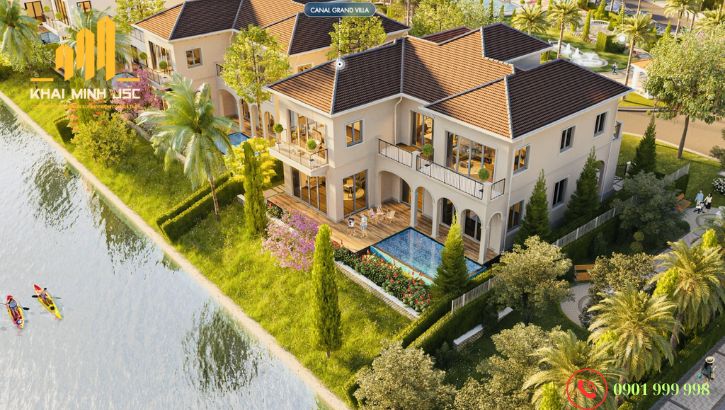 Mẫu thiết kế biệt thự xanh sinh thái kênh đào bao quanh