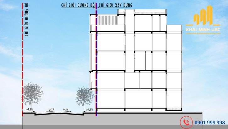  Chỉ giới đường đỏ là một đường ranh giới được xác định trên bản đồ quy hoạch