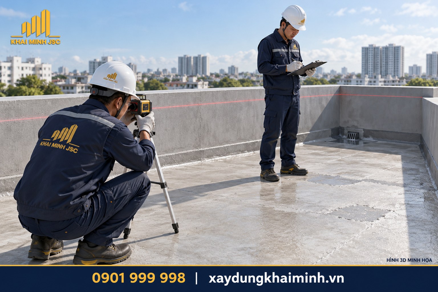 Nhà đẹp cần được bảo vệ bằng giải pháp chống thấm đồng bộ — hình 3D minh họa