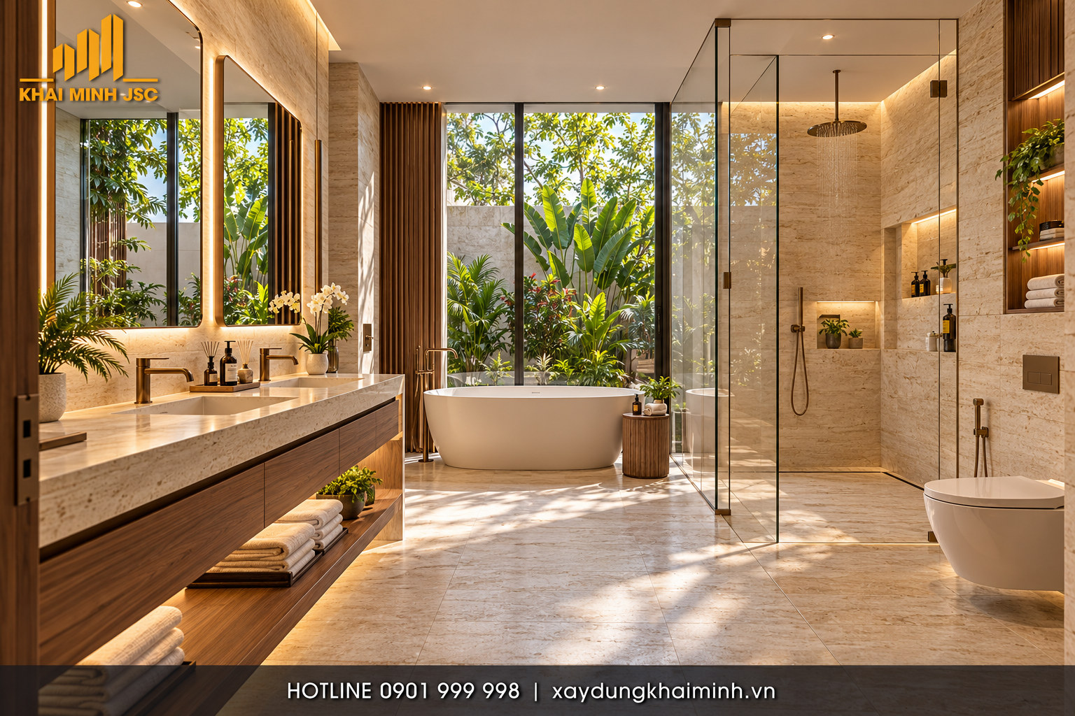 Phòng tắm hiện đại cho biệt thự sang trọng