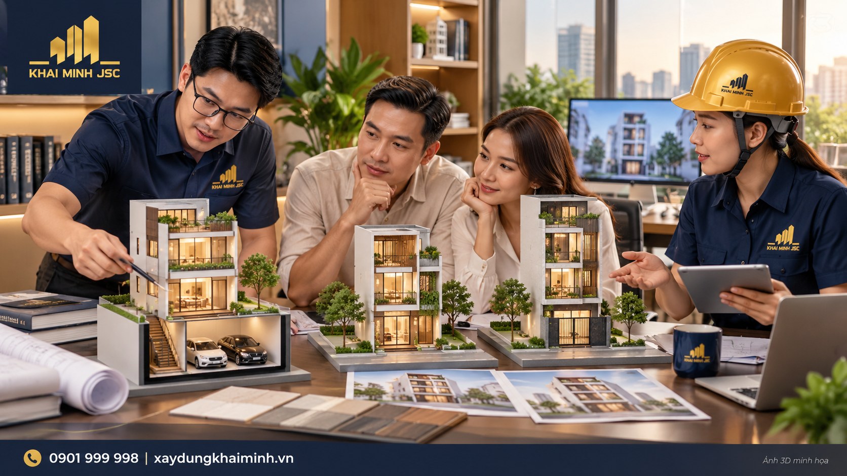 Kiến trúc sư Khải Minh so sánh mô hình nhà phố để tư vấn quy mô và phí dịch vụ