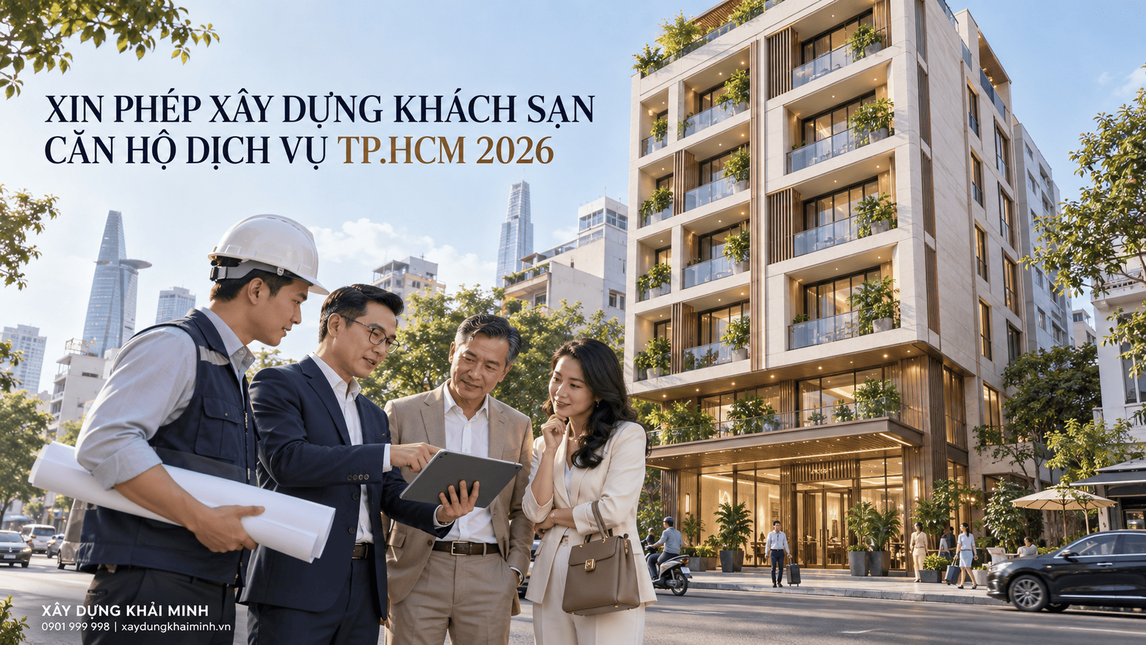 Minh họa tư vấn phương án khách sạn và căn hộ dịch vụ.