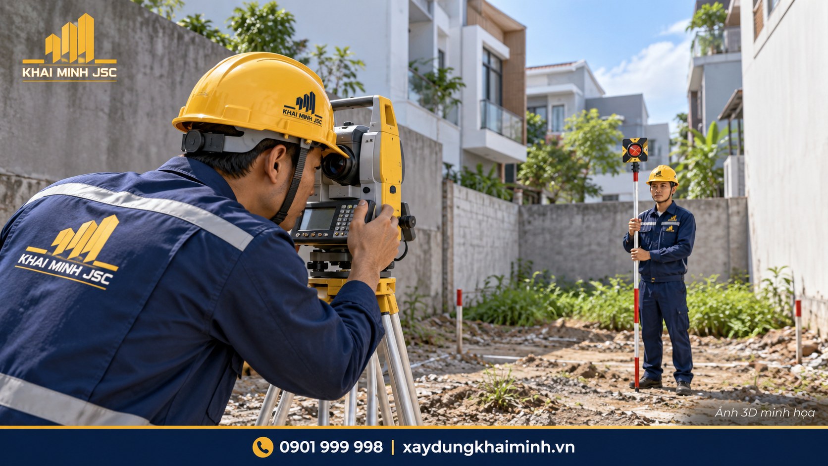 Đo đạc hiện trạng lô đất bằng máy toàn đạc phục vụ thiết kế xin phép