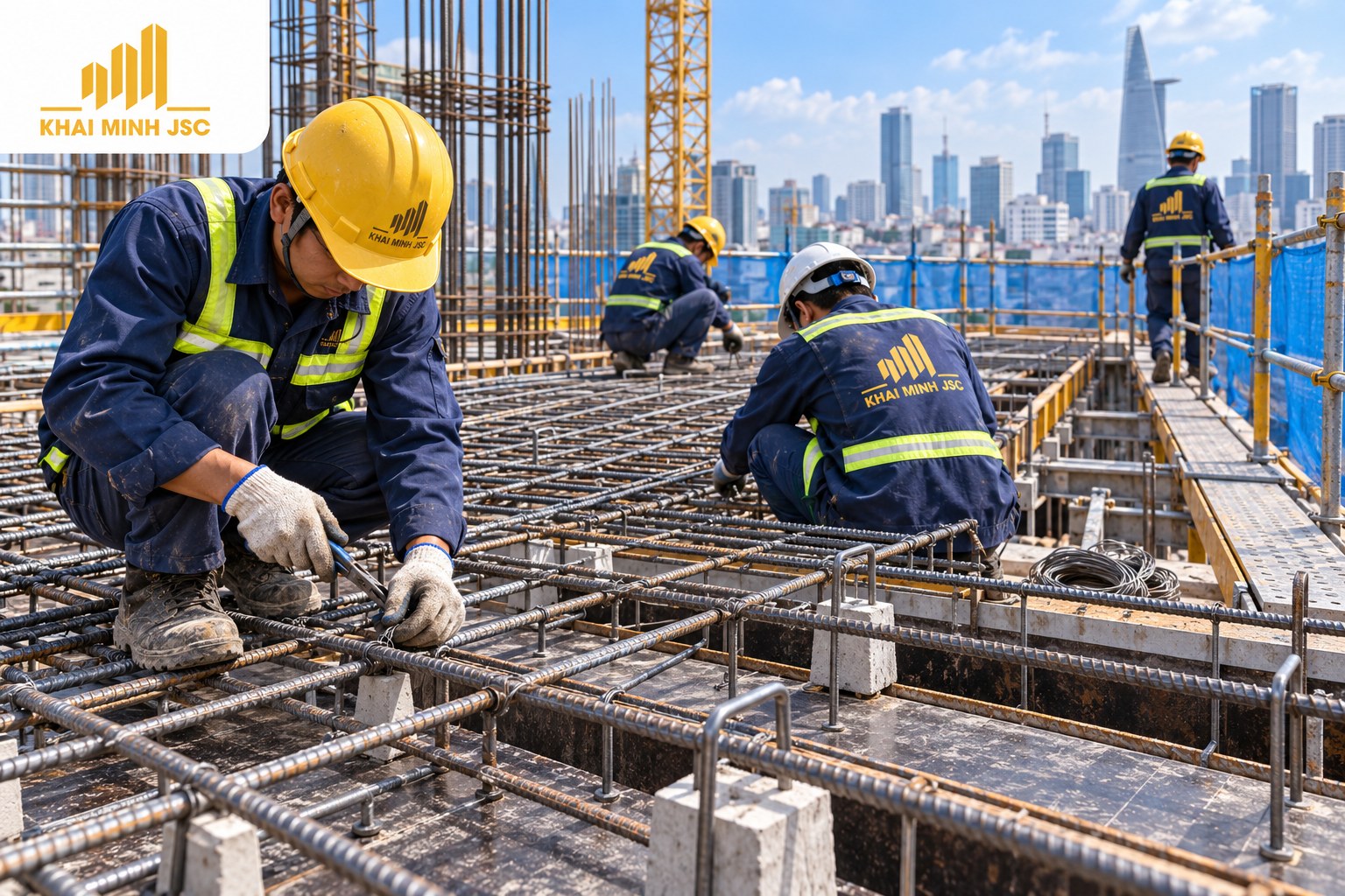 Lắp dựng và buộc cốt thép dầm sàn