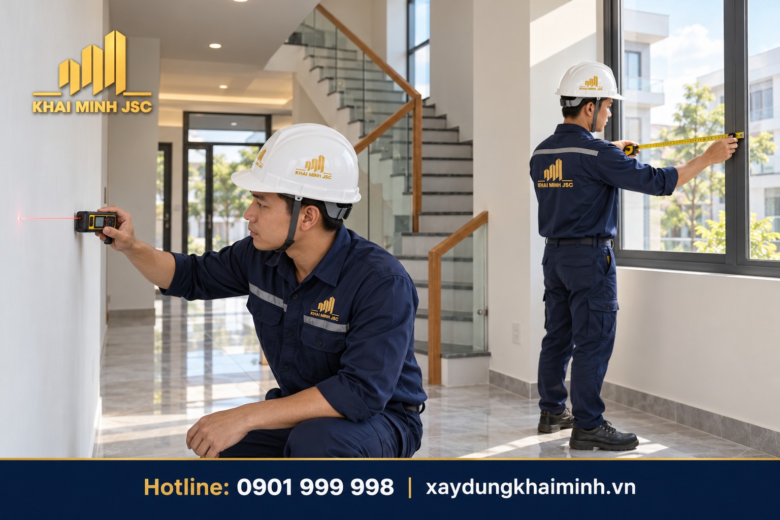 Đo kích thước từng tầng và ghi nhận các khoảng thông tầng.