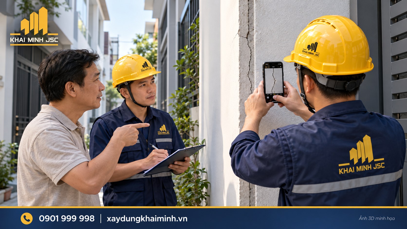 Kiểm tra vết nứt hiện hữu nhà liền kề trước khi lập hồ sơ xây dựng