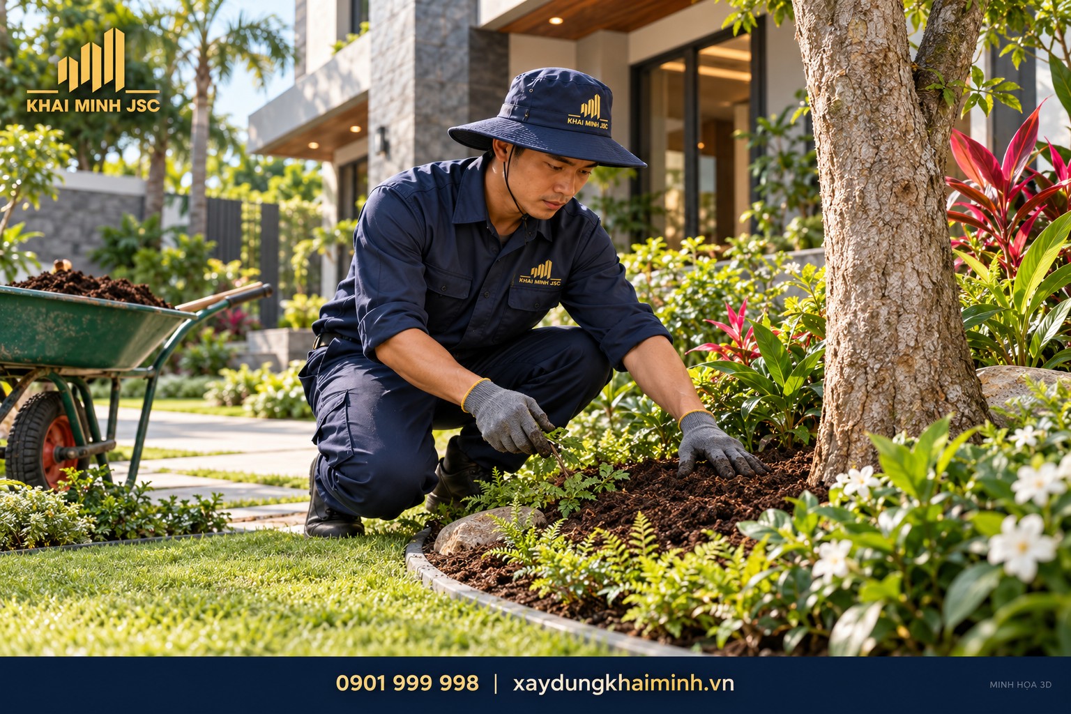Bổ sung hữu cơ đã hoai quanh bồn cây và giữ thoáng cổ rễ