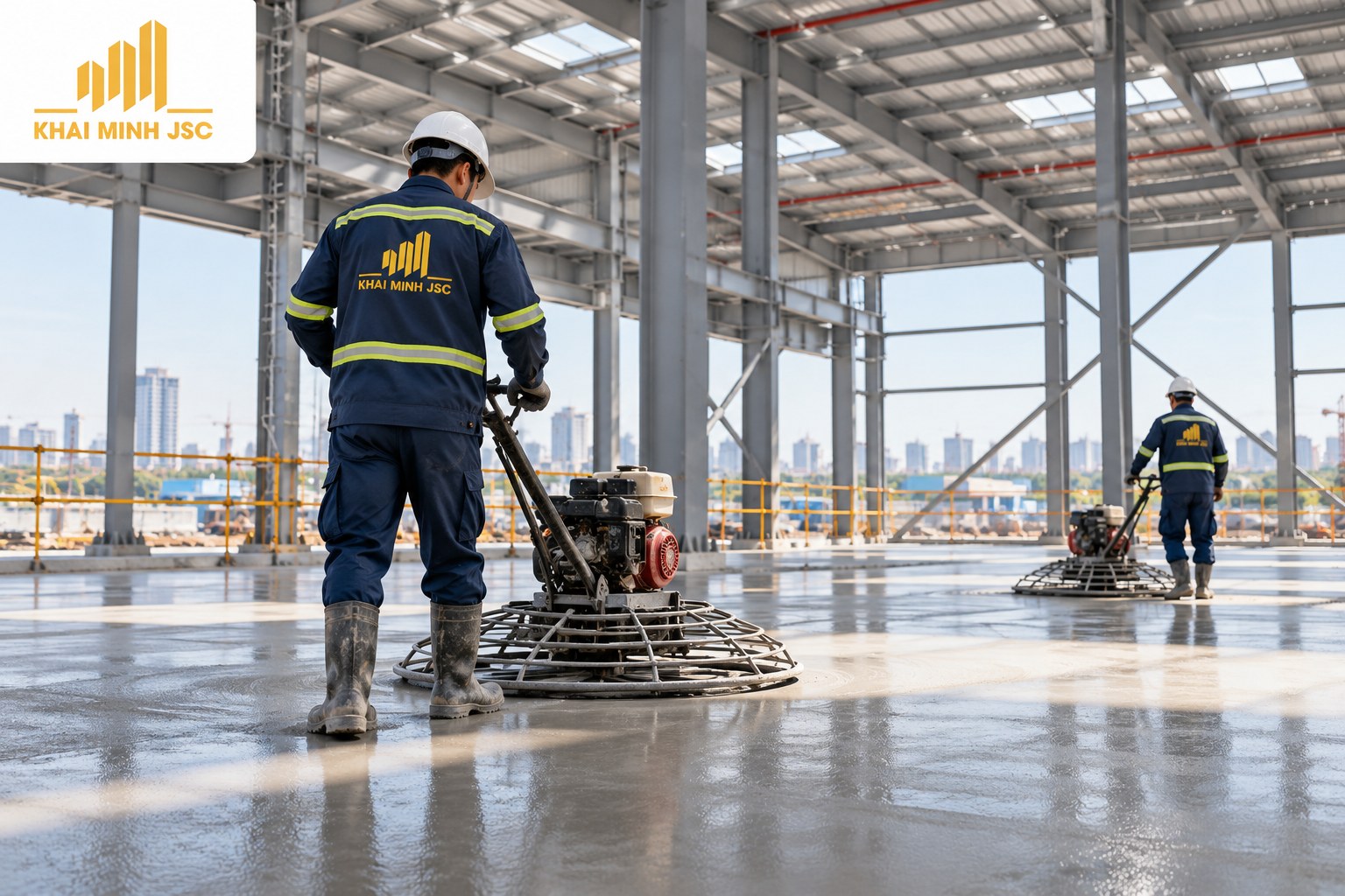 Xoa mặt bê tông tại nhà xưởng