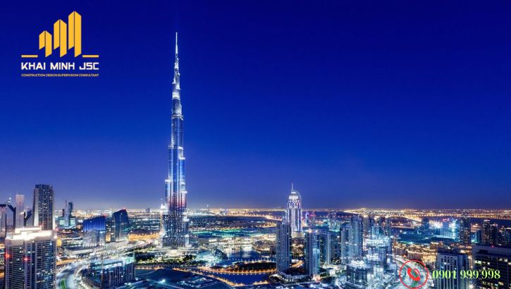   Burj Khalifa cao chọc trời khẳng định kiến trúc hiện đại