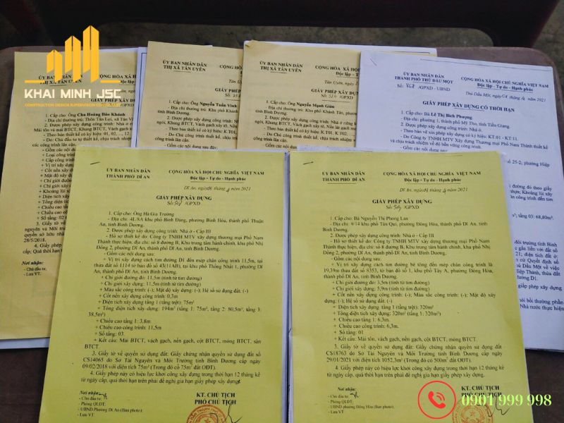  Chuẩn bị giấy tờ, bản vẽ theo yêu cầu để nộp hồ sơ xin cấp phép 