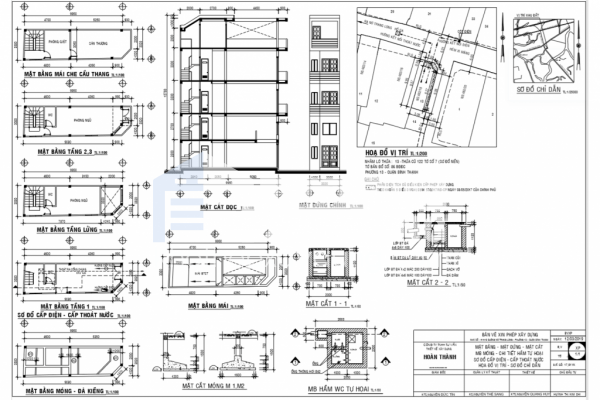 Mẫu bản vẽ xin phép xây dựng tại TPHCM