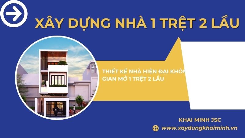 Nhà 1 trệt 2 lầu không gian mở