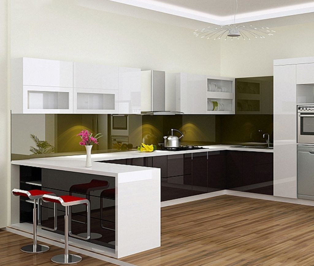 Mẫu tủ bếp chữ U đẹp