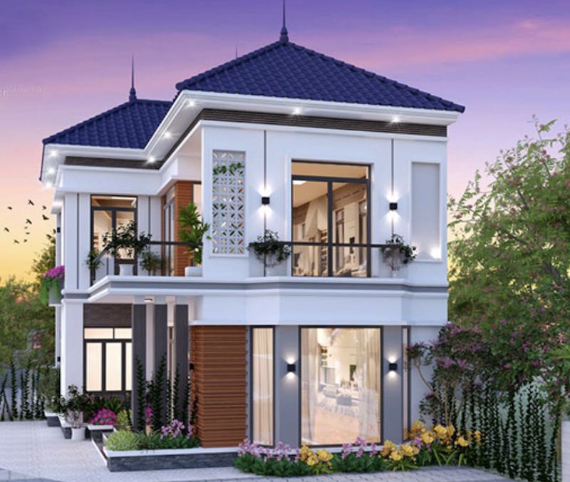 nhà 2 tầng chữ L