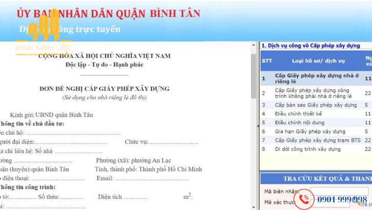  Cần nhập đúng thông tin và đúng dịch vụ khi xin cấp phép xây dựng online