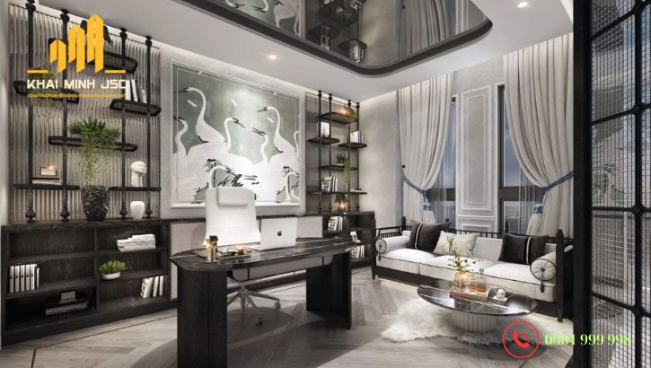  Ánh sáng là yếu tố quan trọng khi thiết kế phòng làm việc trong biệt thự