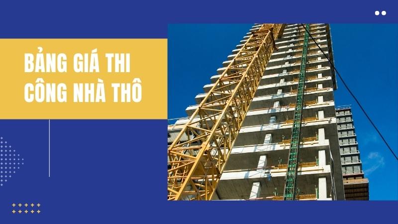 báo giá thi công xây dựng phần thô