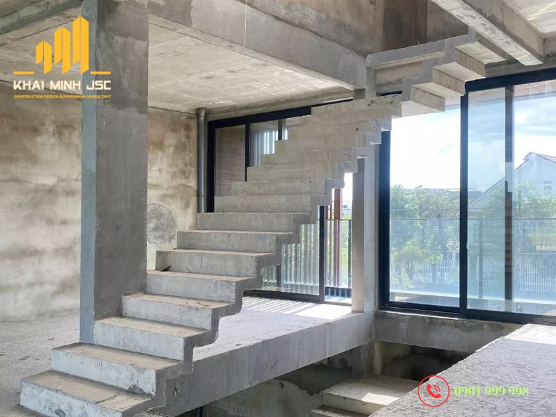 Thi công cầu thang bê tông cốt thép đảm bảo độ bền kết cấu