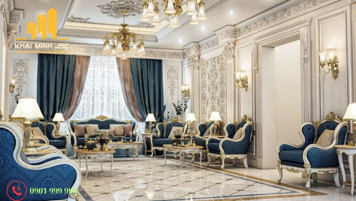  Thi công nội thất Neoclassic cần chọn vật liệu tự nhiên, cao cấp, tạo cảm giác sang trọng 