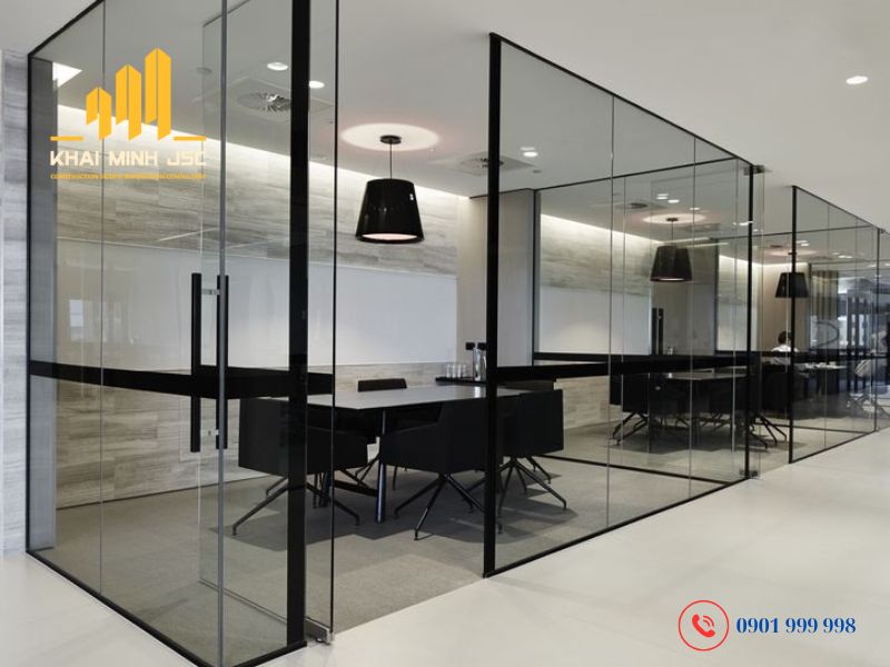  Khung nhôm, kính và phụ kiện phải đồng bộ theo thiết kế thi công vách kính hai lớp