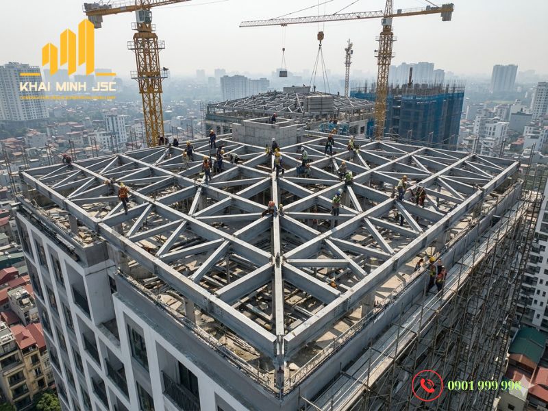 Thiết kế mái phân tán lực giúp đảm bảo sự ổn định của hệ thống khung kèo